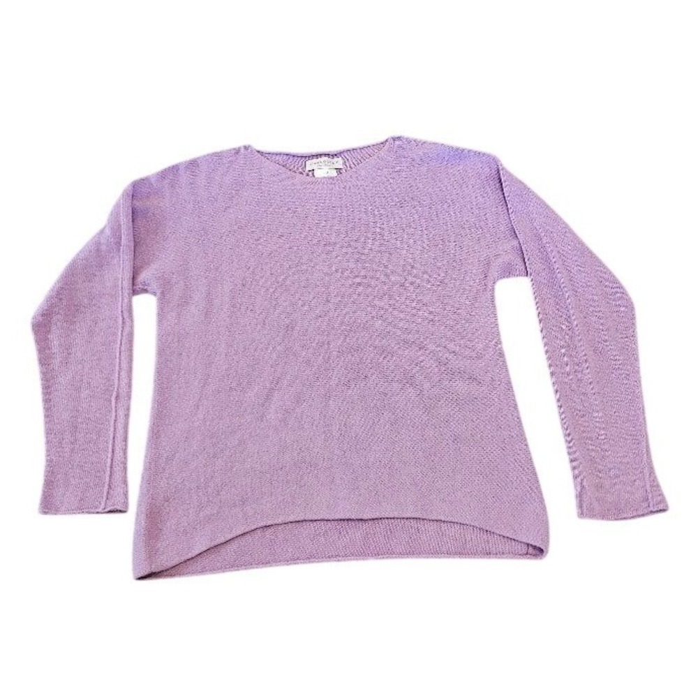 Bianco & Blu Italy Merino Wool Cashmere Blend Purple Knit Sweater Large